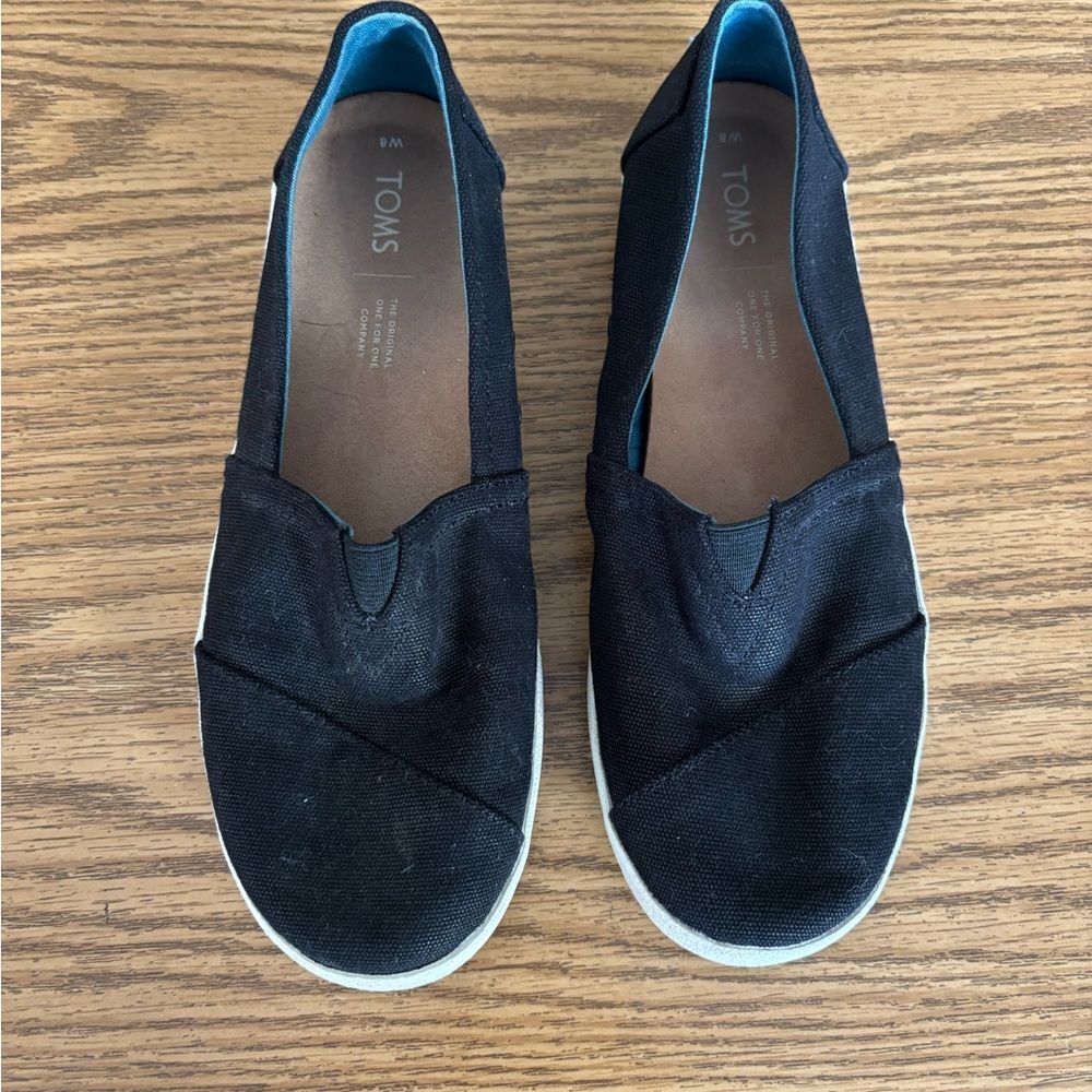 TOMS Black Slip-Ons